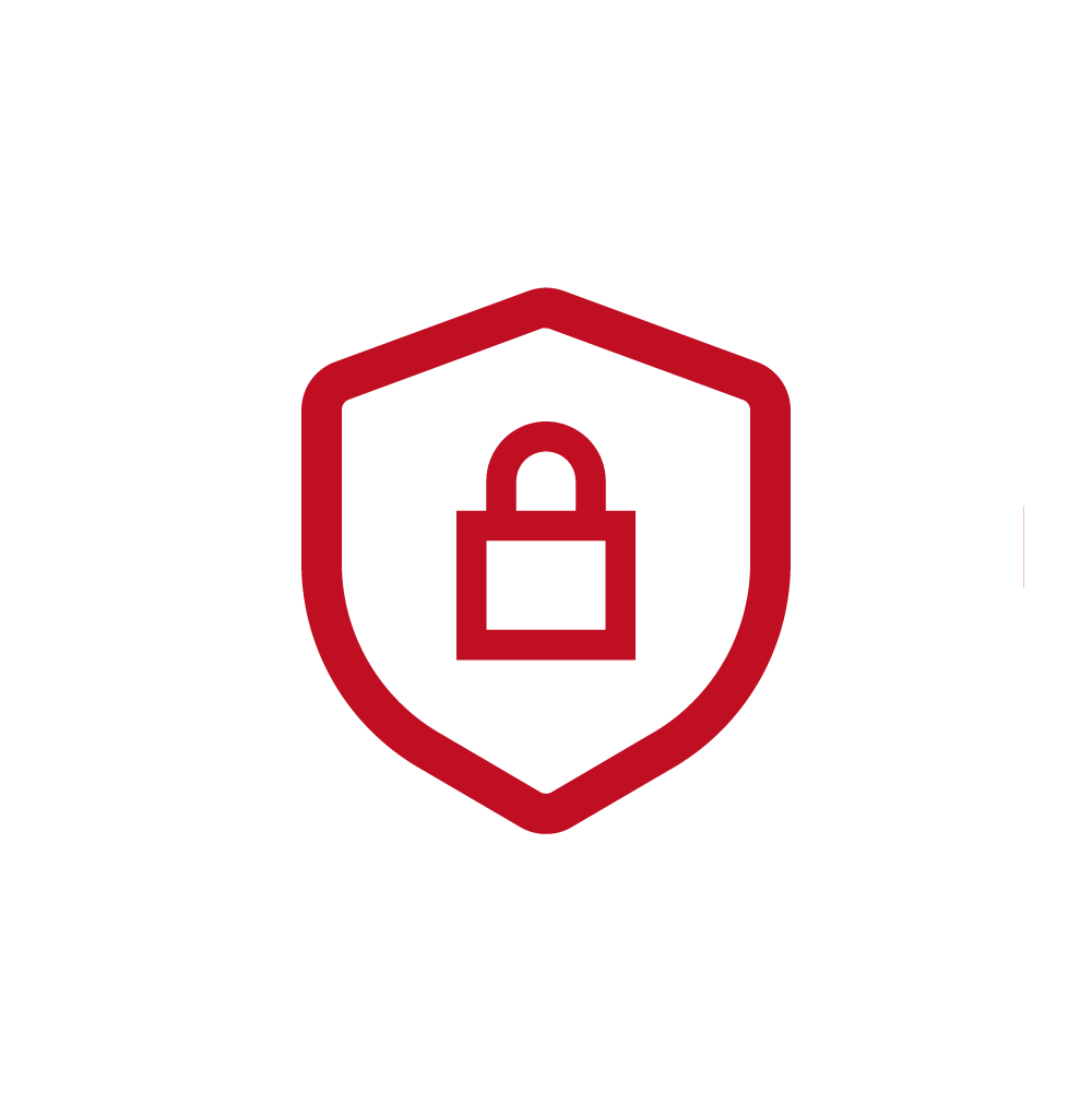 Automation icon for increased security, red