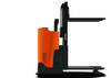 BT Staxio SSI200D powered stacker truck, electric stacker with sit/stand operator position. Product photo taken from the side. 