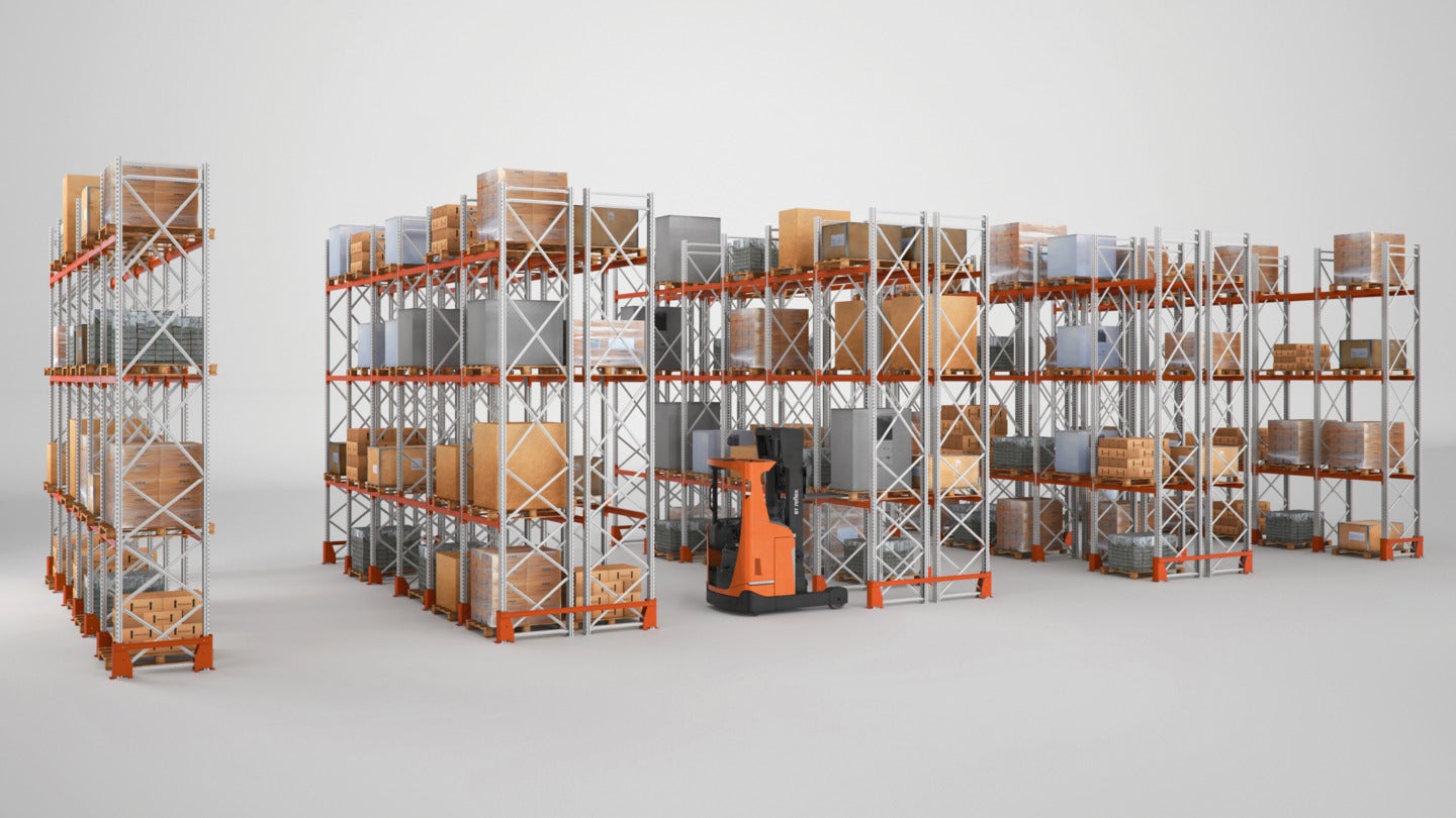 Illustration of standard pallet racking