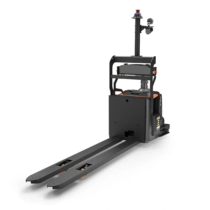 BT Levio LAE250, for horizontal moving in automated logistic solutions. Product photo taken from the front at an angle. 
