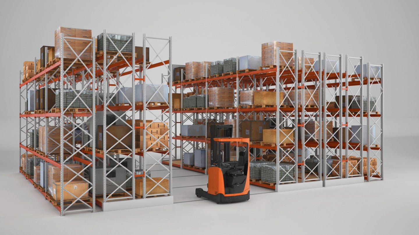 Illustration of mobile pallet racking