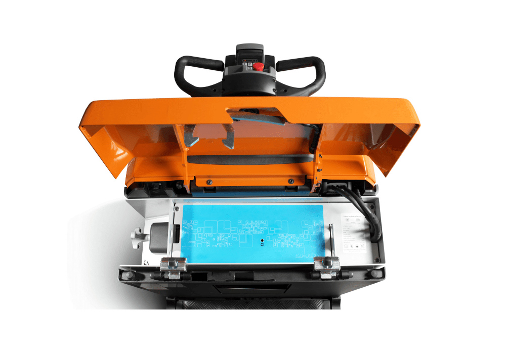 Close-up on litium-ion battery in battery compartment