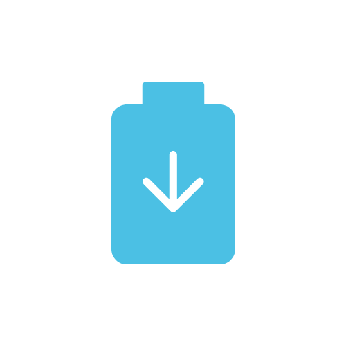 Lithium-ion icon for less energy consumtion