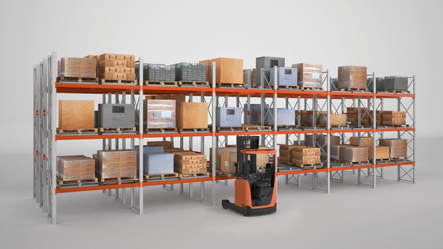 Illustration of push-back pallet racking