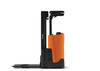 BT Staxio SSI160LN electric sit/stand stacker with elevating support arms. Product photo taken from the side.