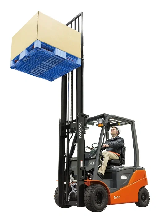 Electric counterbalanced forklift Toyota 8-series, 8FBN 2.5 ton with forks elevated