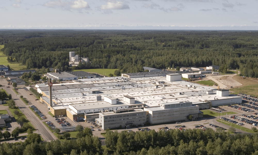 Aerial photograph of factory in Mjölby, Sweden