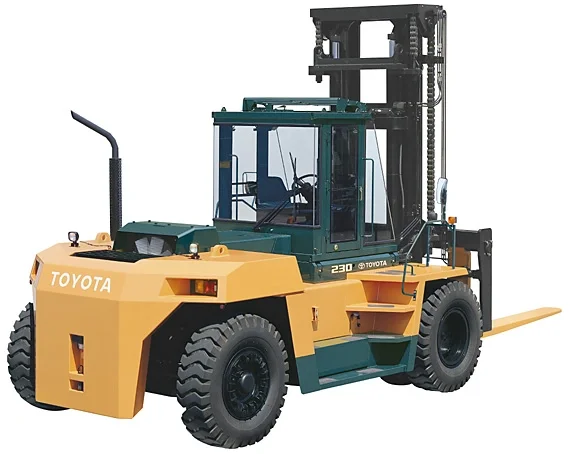 Engine-powered forklift Toyota 4-series, 4FD150 from the back 