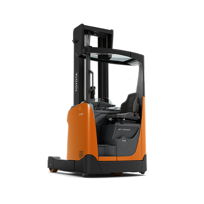 Toyota reach truck RRE160 against white background