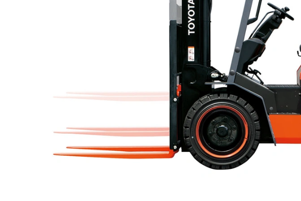 Illustration of forklift forks moving up and down.