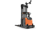 BT Staxio SAE160, for moving and stacking in automated logistic solutions. Product photo taken from the back at an angle. 